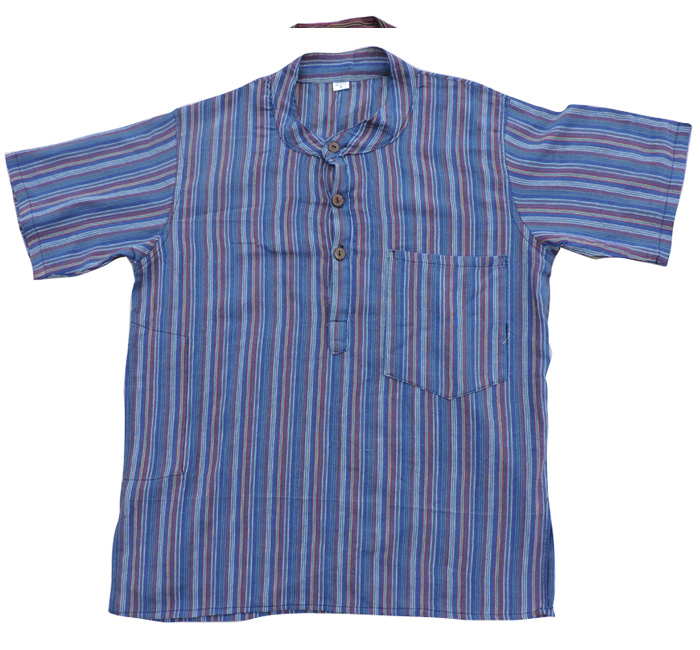 Stonewashed Short Sleeve Round Neck Shirt - Clothing in Nepal Pvt Ltd