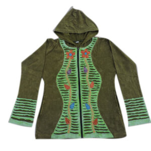 Green and Parrot Patchwork Hippie fashion style Cotton Jacket