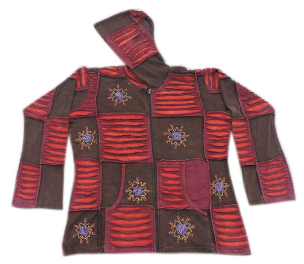 Patchwork women Hippie Boho Vintage Cotton hand Embroidered Razor Cut Festival Jacket