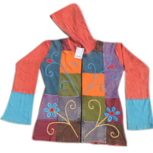 Himalayan Handmade Patchwork and Hand Embroidery Hippie fashion style Cotton Jacket