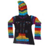 Hippie Rainbow Hoodie Stonewash Cotton Festival Jacket