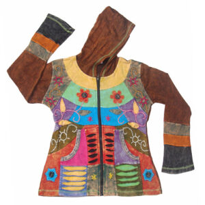 Razor Cut and Hand Embroidery Patchwork Hippie fashion style Cotton jacket