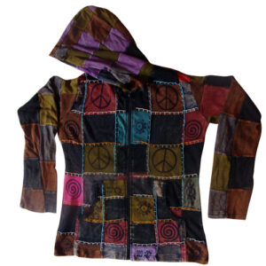 Hippie Bohemian Patchwork Hand print Cotton Jacket