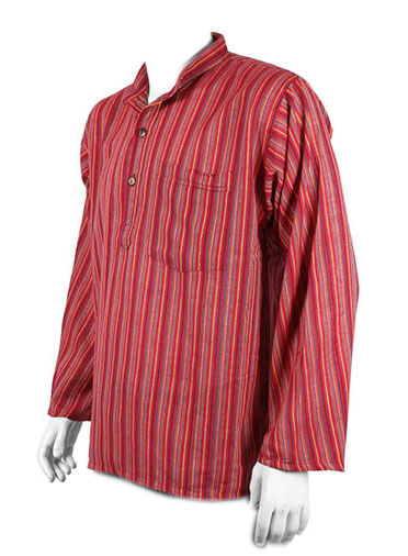 Fairtrade Hippie Cotton Grandad Collar Shirt