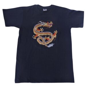 Round Neck Design Dragon print half t-shirt