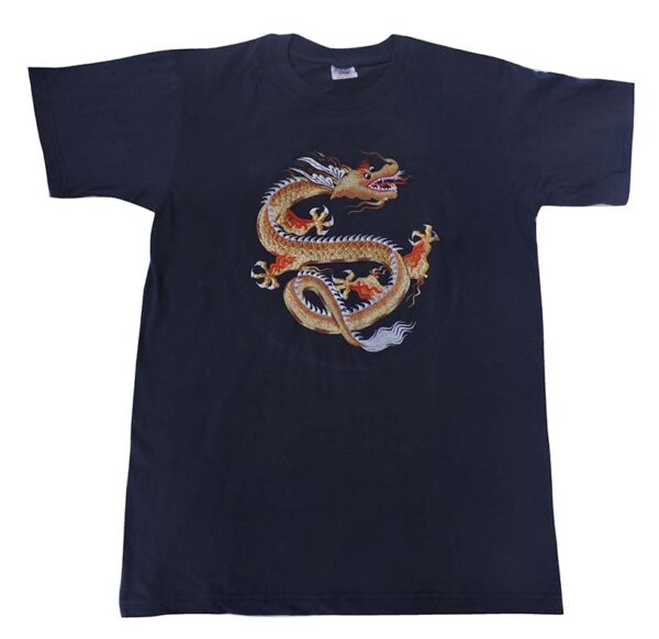 Round Neck Design Dragon print half t-shirt