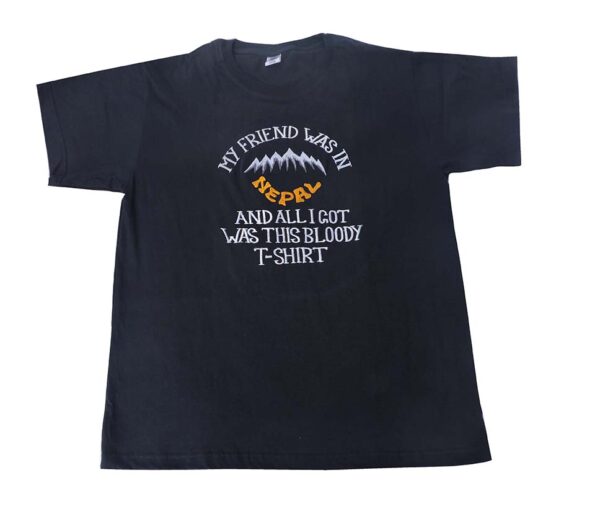 Fair trade text printed artisanal t-shirt