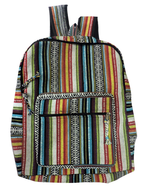 Organic large gheri cotton school backpack