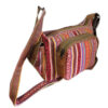 Multi pocket handmade red gheri cross body bag