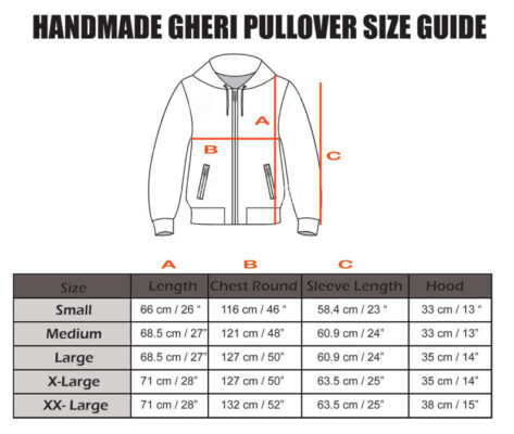 Gheri Pullover Size Chart