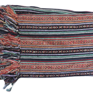 Boho Blue Red Mix Mexican Gheri Poncho