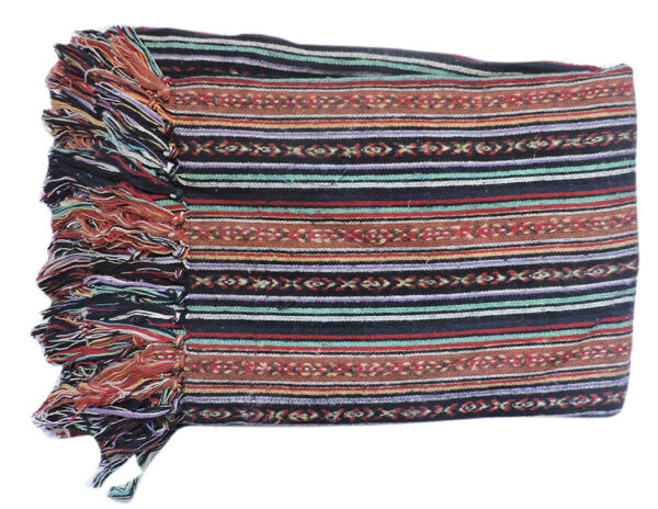 Boho Blue Red Mix Mexican Gheri Poncho