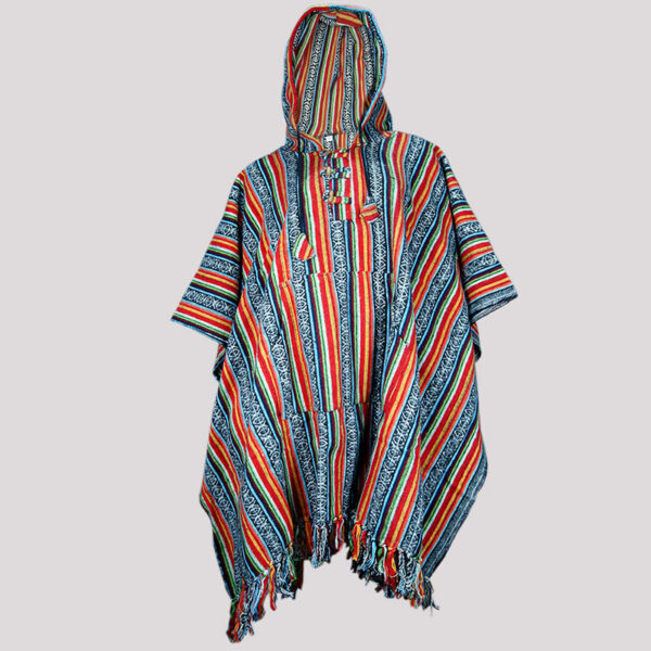 Red Blue Mixed Divine Gheri Poncho