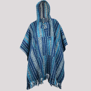 Handmade gheri cotton hippie long hooded poncho