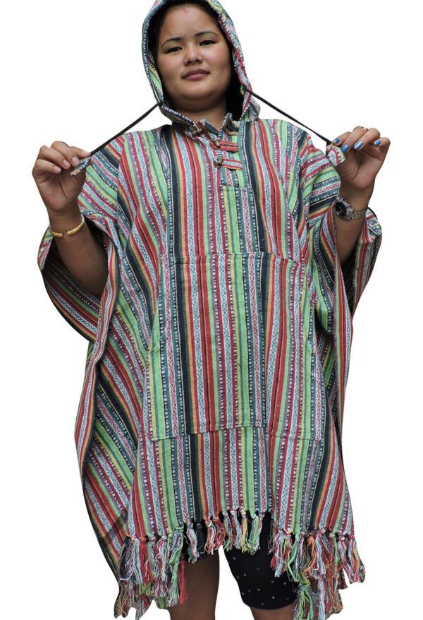 Sustainable boho gheri cotton poncho