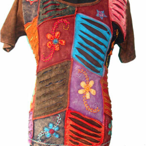 Patchwork & Embroidered Hippie Ladies Top