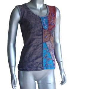 Patchwork Hippie Sleeveless Cotton T-shirt