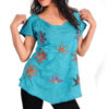 Loose Fit Hippie Embroidered Half Sleeve T-shirt
