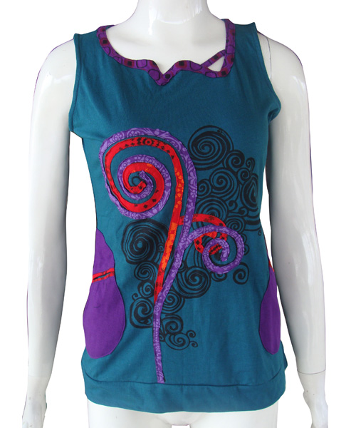 Purple Border Half Sleeve