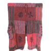 Red Tone patchwork Shorts Cargo Handmade Multi Hippie Boho Unisex Pant