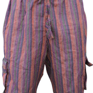 Handmade Striped Hippie Cotton Cargo Short Pant
