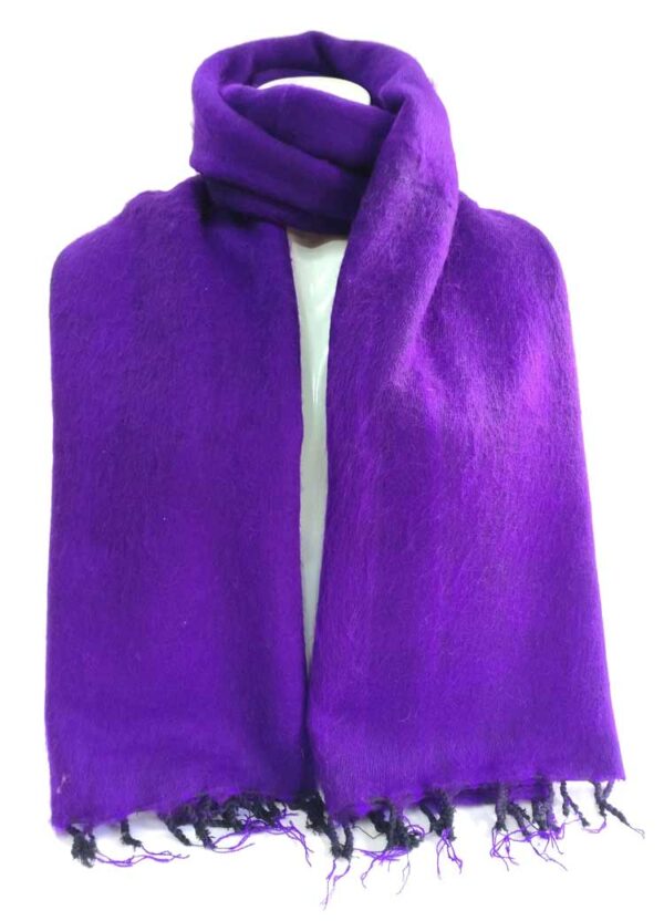Nepalese artisan made purple woolen plain shawl