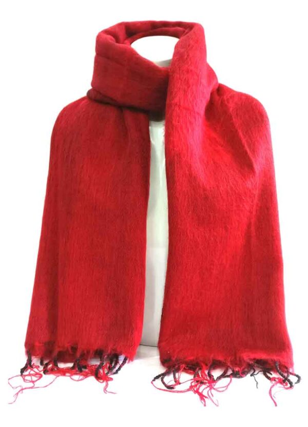 Red Woolen Plain Shawl