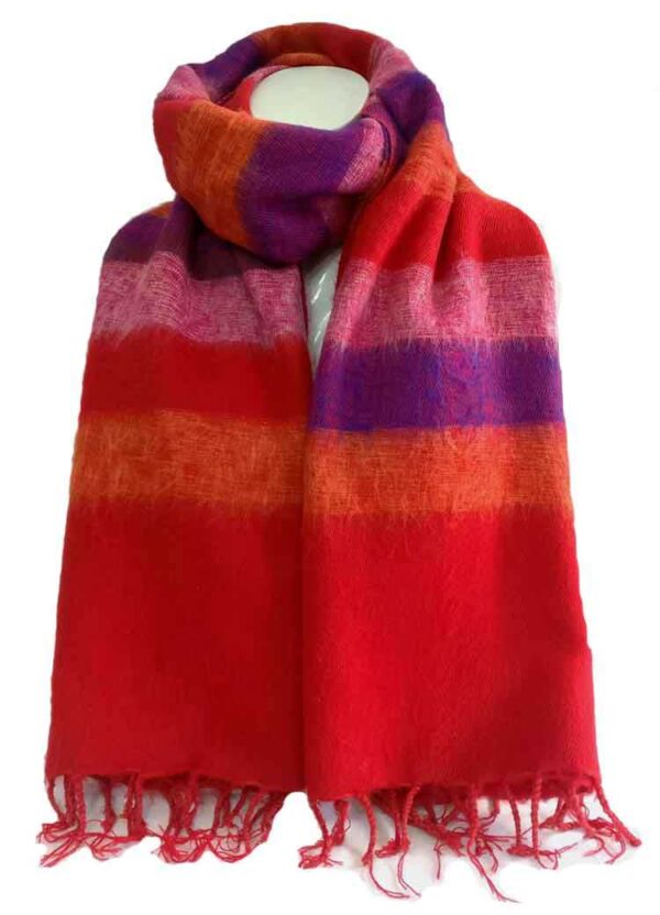 Woolen Red Purple Strive Shawl