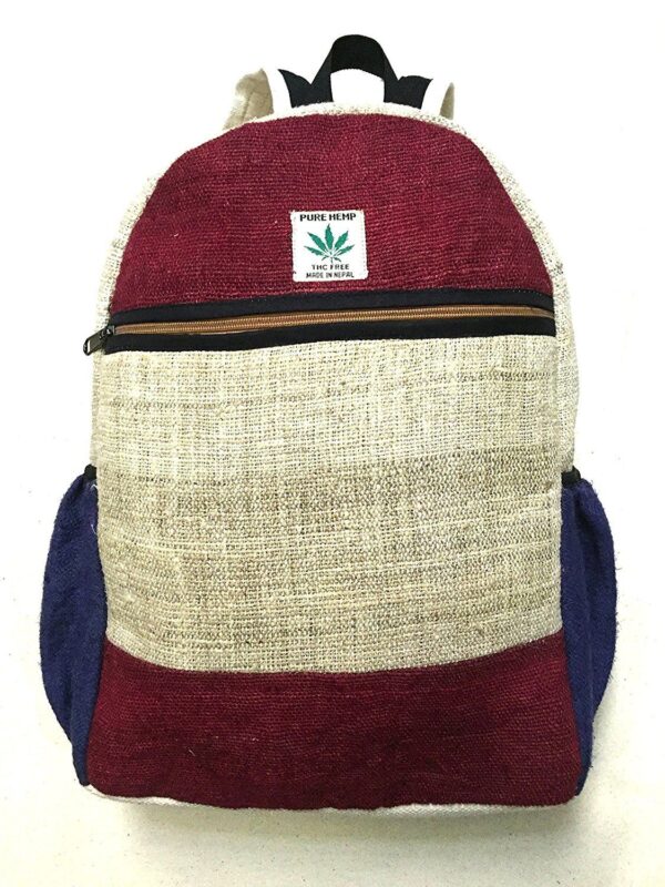 Maroon & Gray Mix Lacy Hemp Backpack