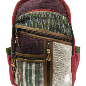 Multi pockets added Hemp College Backpack