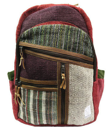 Multi pockets added Hemp College Backpack