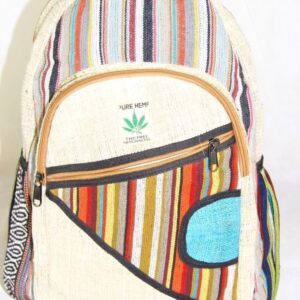 Multicolor Hippie Fair trade Hemp Backpack