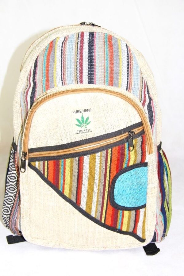 Multicolor Hippie Fair trade Hemp Backpack