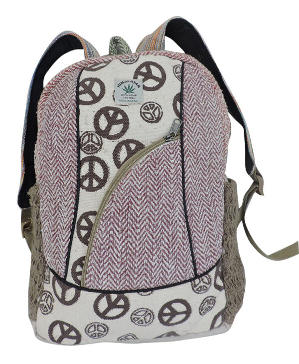 Peace Symbol Embroidered Trendy Hemp Laptop Bag