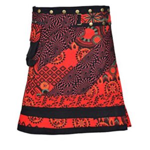 Snap Button Hippie Women Wrap Skirt