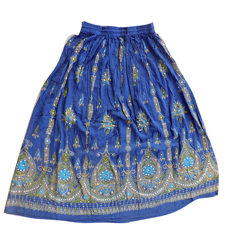 Blue Printed Long Skirt - Clothing in Nepal Pvt Ltd