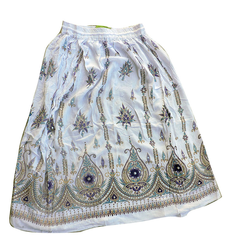 White Printed Long Skirt - Clothing in Nepal Pvt Ltd