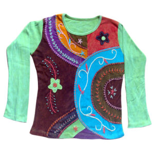 Multi Patched Floral Hippie Ladies Cotton Top