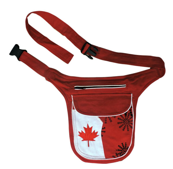 Maroon Tone Hippie Canadian Cotton Money Belt