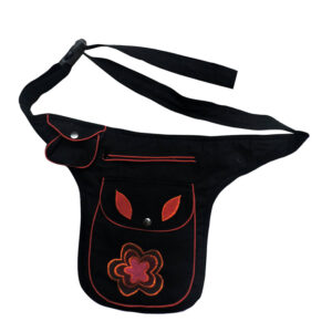 Vintage Hippie Black Cotton Money Belt