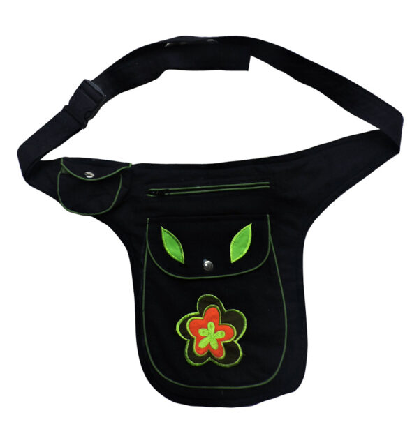 Plain Black Unique Design Cotton Money Belt