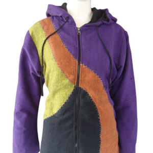 Purple Tone Boho Patchwork Winter Jacket