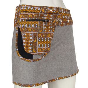 Bohemian prismatic hand crafted cotton skirt