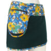 Flower block printed mini pocket added cotton skirt