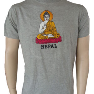 Gray Tone Hippie Half T-shirt with Buddha Print