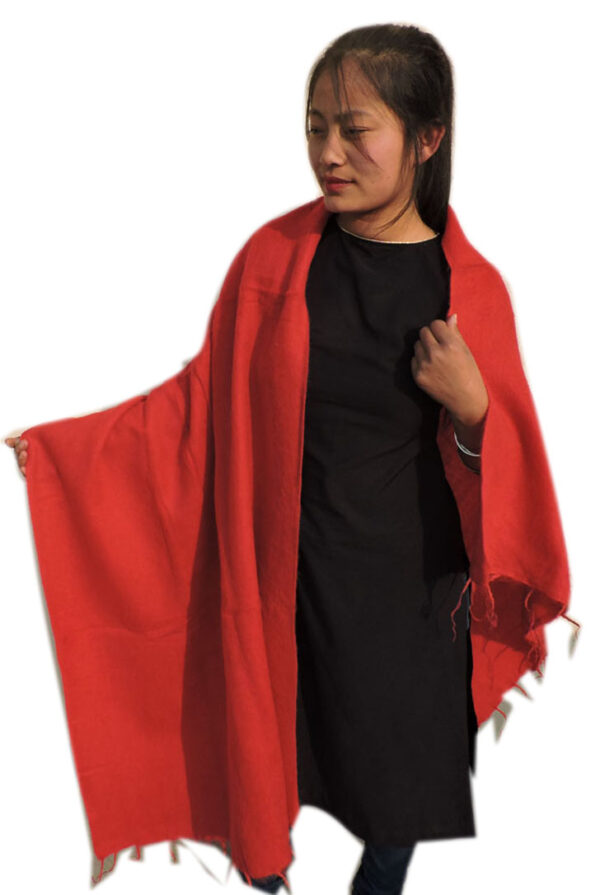 Red tone soft ethnic woolen stole