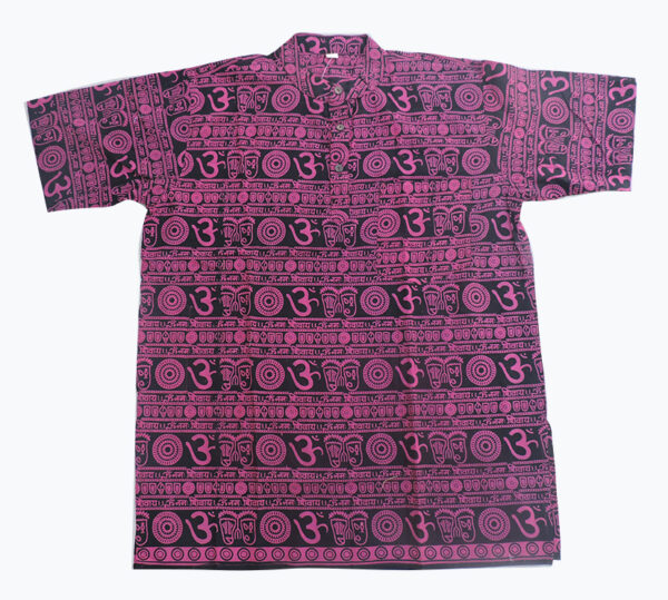 Om Print Hippie Cotton half Shirt