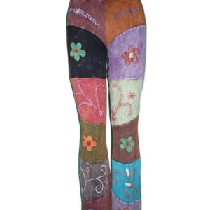 unisex Rib hippie style patchwork trouser