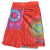 Flowers embroidered Orange wrap skirt