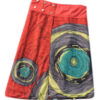 Snap round button tie dye wrap skirt